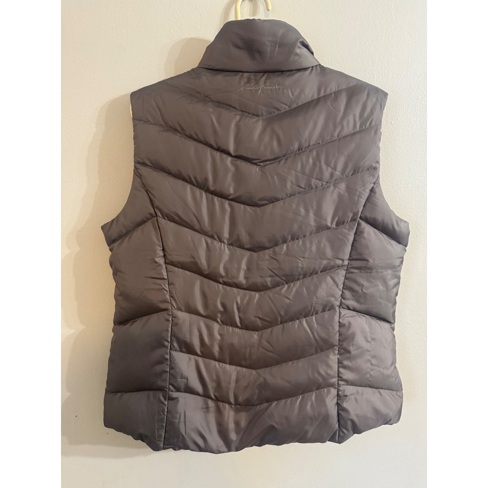 Eddie Bauer EB550 Premium Goose Down‎ Vest Gray Red Sherpa Collar Puffer  XL - Picture 3 of 7